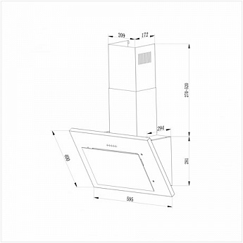 картинка Кухонная вытяжка наклонная Hebermann HBKH 60.2 W  картинка Кухонная вытяжка наклонная Hebermann HBKH 60.2 W