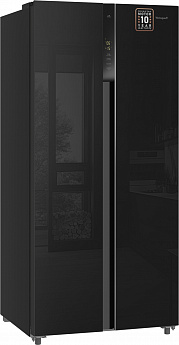 картинка Отдельностоящий холодильник Weissgauff WSBS 500 Inverter NoFrost Black Glass 