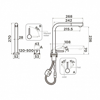 картинка Смеситель Omoikiri Nara 2 Plus-S-GB 