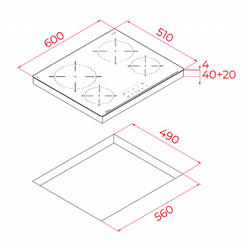 картинка Электрическая варочная панель Teka TBC 64010 TTC BLACK 