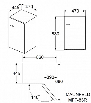 картинка Холодильник Maunfeld MFF83RR 