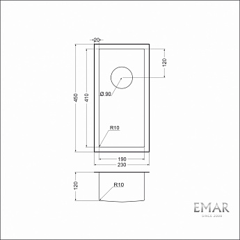 картинка Мойка для кухни Emar EMB-126A PVD Nano Coppery 