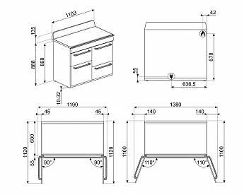 картинка Комбинированная кухонная плита Smeg TR4110GR 