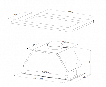 картинка Кухонная вытяжка Kuppersberg INTRO 60 BLACK 