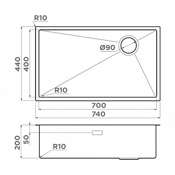 картинка Мойка Omoikiri TAKI 74-U/IF-GB SIDE 