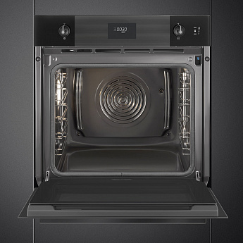 картинка Электрический духовой шкаф с функцией пара Smeg SOP6101S2B3 стекло Deep Black 