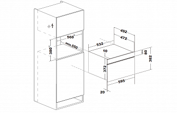 картинка Микроволновая печь встраиваемая Weissgauff BMWO-342 DW Touch 