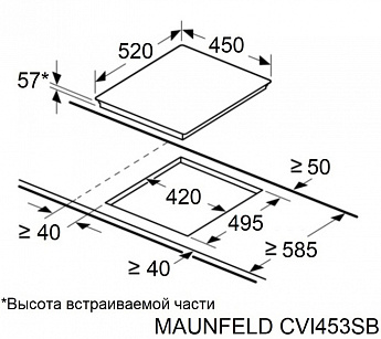 картинка Индукционная варочная панель Maunfeld CVI453SBBKD Inverter 