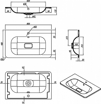 картинка Раковина для ванной Florentina НЕВА-800 