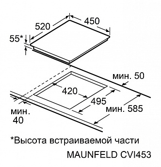 картинка Индукционная варочная панель Maunfeld CVI453STBKC 