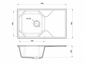 картинка Мойка для кухни Granfest GF-U-840L 