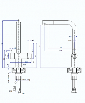 картинка Смеситель Rivelato Lugano 1523513 BS 