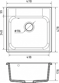 картинка Мойка для кухни Granfest-Quarz GF-Z48 