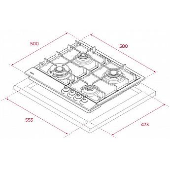 картинка Газовая варочная панель Teka GSC 64320 RBN VANILLA-OB 