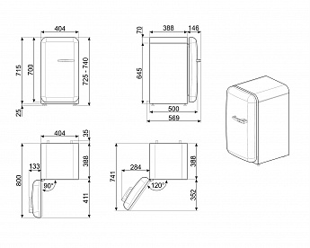 картинка Отдельностоящий мини-бар Smeg FAB5LWH5 