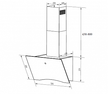 картинка Кухонная вытяжка Weissgauff Assy 60 TC BL 