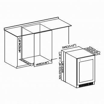 картинка Комбинированный винный шкаф Korting KFW 803 DB GN 