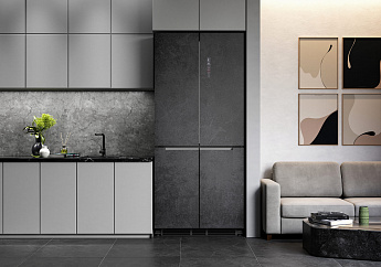 картинка Полувстраиваемый холодильник Lex LCD485STGIDBI каменно-серая 