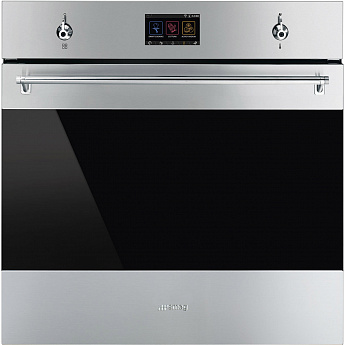 картинка Электрический духовой шкаф с функцией СВЧ и пароварки Smeg SO6303APX  картинка Электрический духовой шкаф с функцией СВЧ и пароварки Smeg SO6303APX