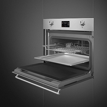 картинка Электрический духовой шкаф с функцией пароварки Smeg SO4302S3X 