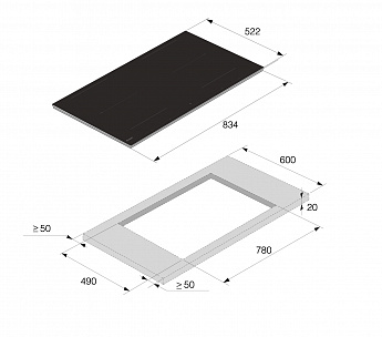 картинка Варочная панель со встроенной вытяжкой Asko HIHD854MM 