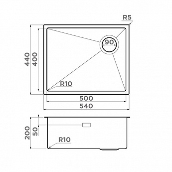 картинка Мойка Omoikiri TAKI 54-U/IF-GB SIDE SF 