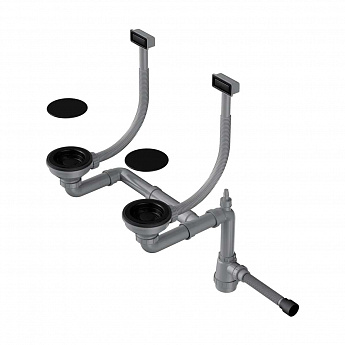 картинка Арматура для двухчашевых моек с прямоугольными переливами WK-2C 