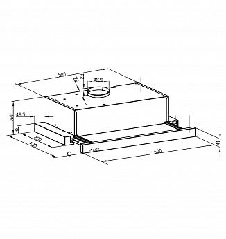 картинка Кухонная вытяжка Lex HIDE G 600 GREY 
