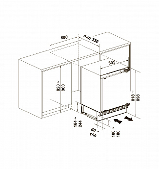 картинка Встраиваемый холодильник Lex RBI 103 DF 