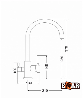 картинка Смеситель Emar Quartz ЕС - 3007 