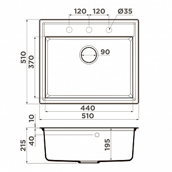 картинка Кухонная мойка Omoikiri Daisen 51 