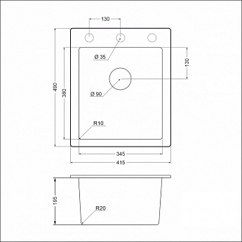 картинка Мойка для кухни Emar EMQ-1415.Q 