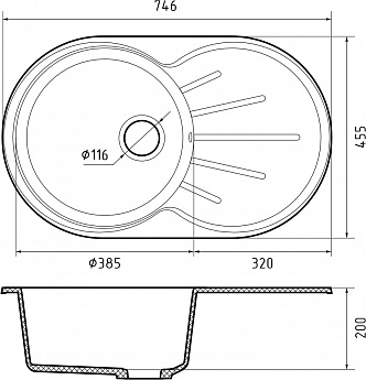 картинка Мойка для кухни Granfest GR-R750L 