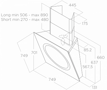 картинка Кухонная вытяжка Elica OM AIR WH/F/75 