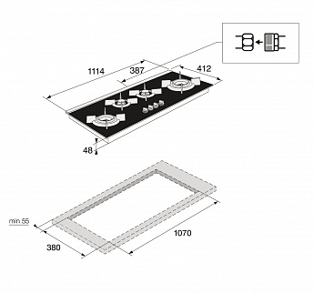 картинка Газовая варочная панель ASKO HG8144BGB2 