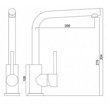 картинка Смеситель LONGRAN LOGIC LM2103, STAINLESS STEEL 