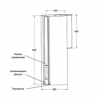 картинка Кухонная вытяжка Lex TORO 350 BLACK 
