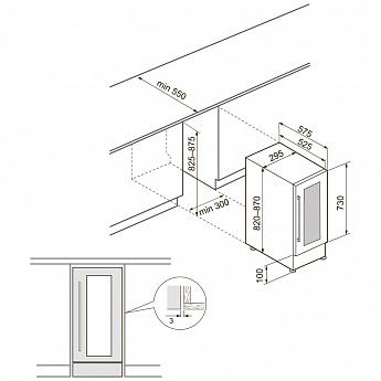 картинка Встраиваемый винный шкаф Krona BADEN 82/17 BL  картинка Встраиваемый винный шкаф Krona BADEN 82/17 BL