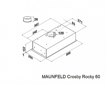 картинка Кухонная вытяжка Maunfeld CROSBY ROCKY 60 GLASS BLACK 