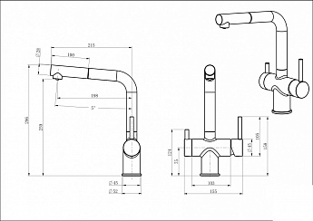 картинка Смеситель Emar Pvd ЕС - 7026 PVD DARK 