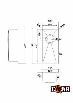 картинка Мойка для кухни Emar EMB-126А PVD Nano Dark 