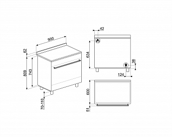 картинка Комбинированная кухонная плита Smeg B901GMXI9 