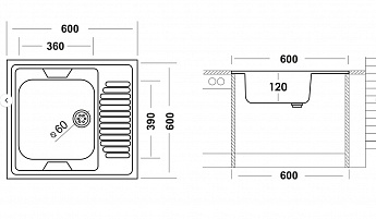 картинка Мойка для кухни Ukinox ECO600.600 L 