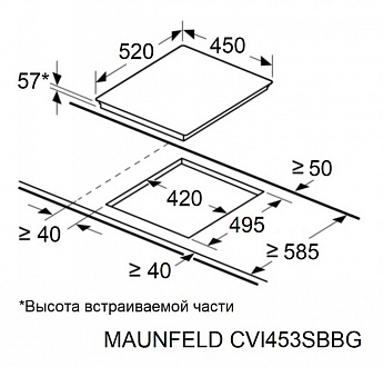 картинка Индукционная варочная панель Maunfeld CVI453SBWH 