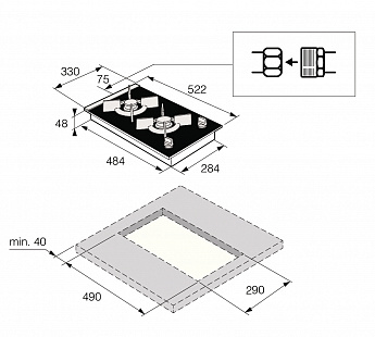 картинка Газовая варочная панель ASKO HG8320BGB1 