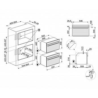 картинка Электрический духовой шкаф Smeg SO4102M1B3 