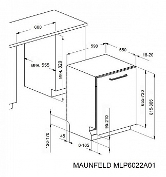 картинка Посудомоечная машина Maunfeld MLP6022A01 Light Beam 