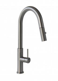 картинка Смеситель с выдвижной лейкой LONGRAN TECHNO GUNGREY LM2183 GG 