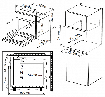 картинка Электрический духовой шкаф Weissgauff EOV 676 SВ Black Еdition 