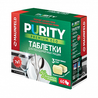 картинка Таблетки для посудомоечной машины Maunfeld Purity Premium ECO all in 1 MDT60PE 